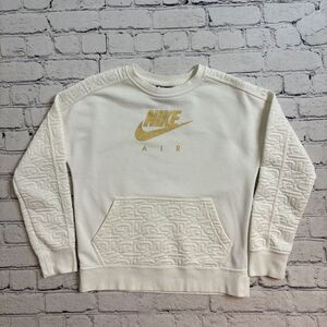 Nike Air Sweatshirt Women Large Gold Center Swoosh Sweater Workout……